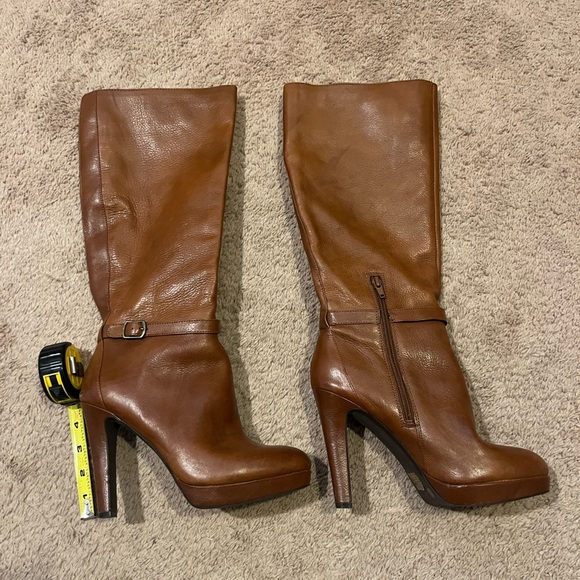 Jessica Simpson Brown Khalan Leather Platform Heel Knee-High Boots size 9B - Picture 7 of 13
